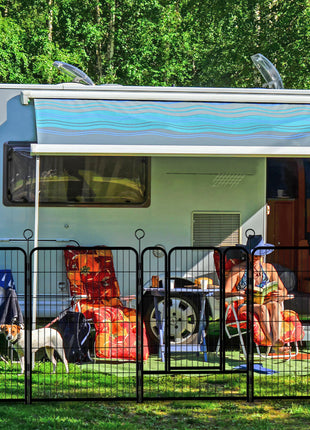 16 Panels Heavy Duty Metal Playpen with Self-Locking Gate, Extra Tall 40' Dog Fence Pet Exercise Pen for Outdoor and Indoor-Easy Setup Exercise Pen for Large Dogs