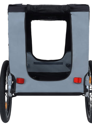 Large Folding Bike Trailer for Dogs – 66LB Capacity All-Terrain Pet Carrier, Durable Steel Frame for Cycling, Jogging, Camping & Outdoor Adventures, Black- Gray