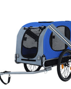 Large Folding Bike Trailer for Dogs – 66LB Capacity All-Terrain Pet Carrier, Durable Steel Frame for Cycling, Jogging, Camping & Outdoor Adventures, Blue-Gray