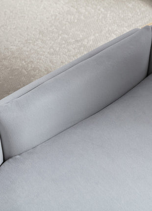 Scandinavian style Elevated Dog Bed Pet Sofa With Solid Wood legs and Bent Wood Back, Velvet Cushion,Small Size