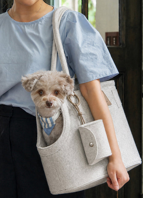 Nooee Pet Ash Felt Dog Carrier