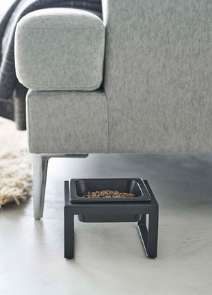 Single Pet Food Bowl - Tall - Steel + Ceramic