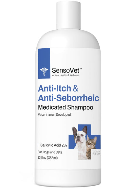 Anti-Seborrheic & Anti-Itch Relief Shampoo for Dogs & Cats - 12oz