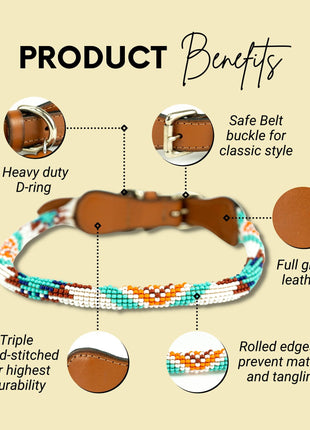Aztec Sambboho dog collar (rolled)