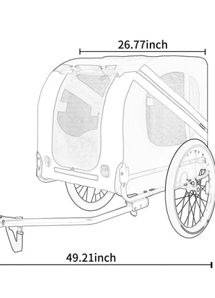 Large Folding Bike Trailer for Dogs – 66LB Capacity All-Terrain Pet Carrier, Durable Steel Frame for Cycling, Jogging, Camping & Outdoor Adventures, Blue-Gray
