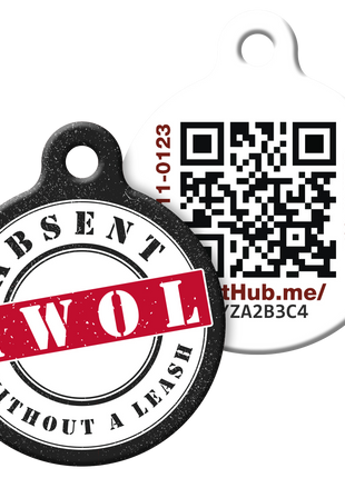 PetHub QR Pet ID Tag – Absent Without a Leash (AWOL)