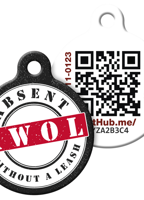 PetHub QR Pet ID Tag – Absent Without a Leash (AWOL)