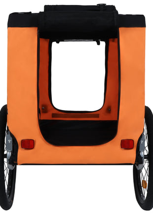 Large Folding Bike Trailer for Dogs – 66LB Capacity All-Terrain Pet Carrier, Durable Steel Frame for Cycling, Jogging, Camping & Outdoor Adventures, Black-Orange