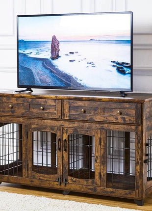 Dog Crate Furniture with Openable Partition