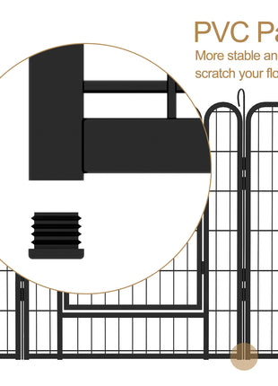 16 Panels Heavy-Duty Metal Playpen with Door, 39.37' H Dog Fence Pet Exercise Pen for Outdoor, Indoor