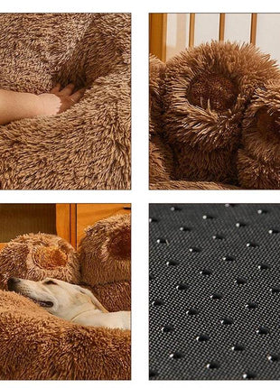 Big Paw Plush Pet Sofa Bed – Washable Dog & Cat Bed with Calming Raised Edges (Small to XL)