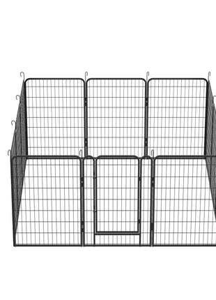 12 Panels Heavy-Duty Metal Playpen with Door, 39.37' H Dog Fence Pet Exercise Pen for Outdoor, Indoor