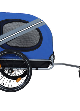 Large Folding Bike Trailer for Dogs – 66LB Capacity All-Terrain Pet Carrier, Durable Steel Frame for Cycling, Jogging, Camping & Outdoor Adventures, Blue-Gray