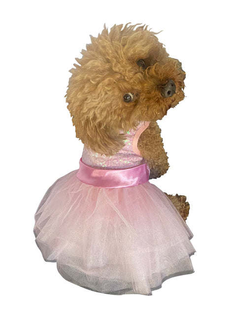 Baby Girl Pink Shimmer Sequin Dog Tutu