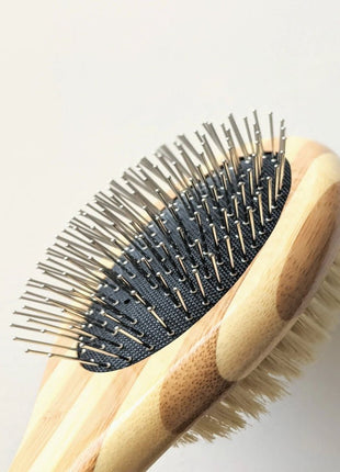 Two-Sided Pet Brush – Bristle & Wire for Shedding & Detangling