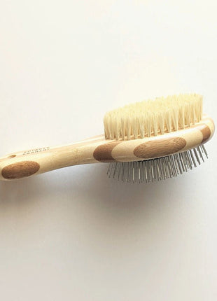 Two-Sided Pet Brush – Bristle & Wire for Shedding & Detangling