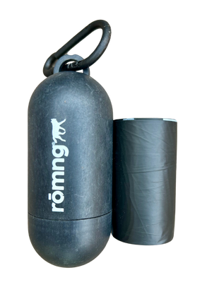 bamboo poop bag dispenser + compostable roll