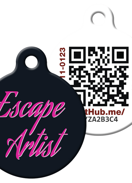 PetHub QR ID Pet Tag - Escape Artist