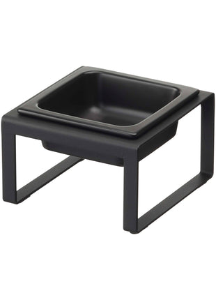 Single Pet Food Bowl - Tall - Steel + Ceramic