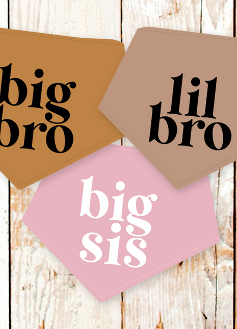 "Lil/Big Bro (or Sis)" Dog Bandana