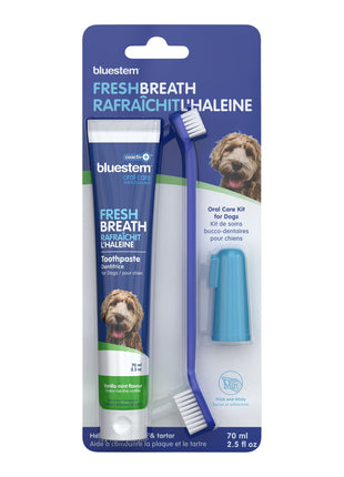 bluestem coactiv+ Oral Dental Kit for Dogs and Cats – Toothpaste, Toothbrush & Finger Brush