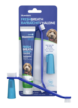 bluestem coactiv+ Oral Dental Kit for Dogs and Cats – Toothpaste, Toothbrush & Finger Brush
