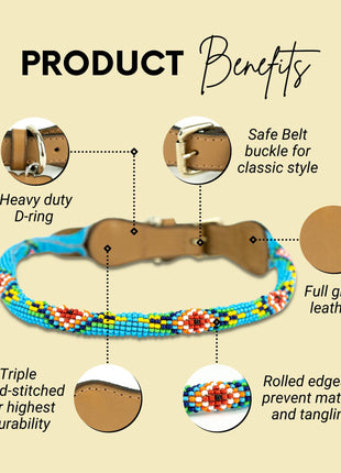 Blue Vogue Sambboho dog collar (rolled)