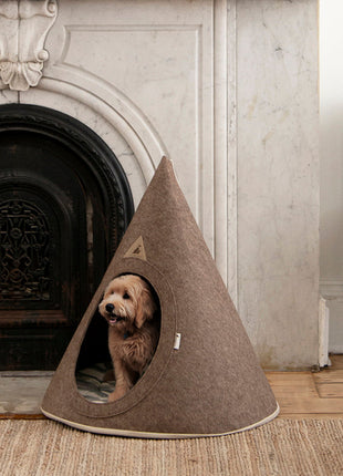 Nooee Pet Cave Buddy (L) – Cream/Brown