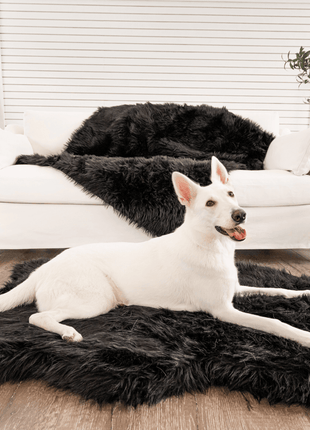 PupRug by Paw.com®  Faux Fur Orthopedic Dog Bed - Curve Midnight Black