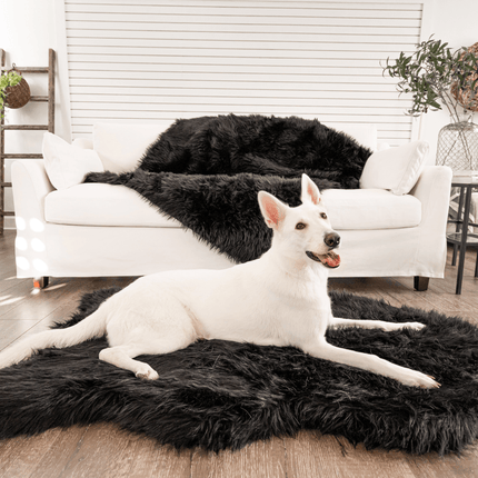 PupRug by Paw.com™  Faux Fur Orthopedic Dog Bed - Curve Midnight Black