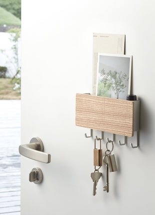 Magnetic Key Rack - Steel + Wood