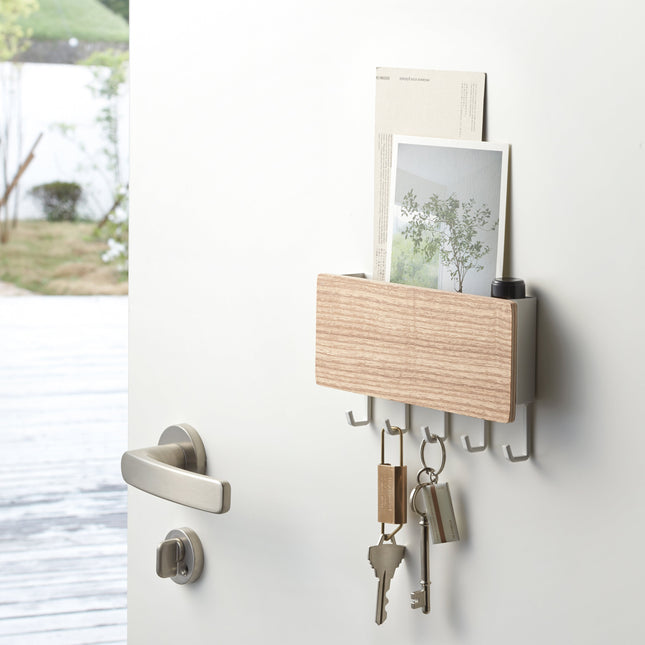 Magnetic Key Rack - Steel + Wood