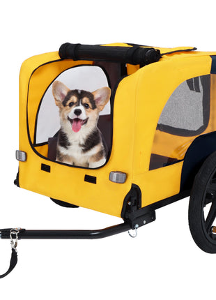 Pet Bike Trailer Dog Cart for Bicycle, Suitable for Small and Medium Pets, Easy Folding Cart Frame, Quick Release Wheel, Non-Slip Floor, Internal Leash