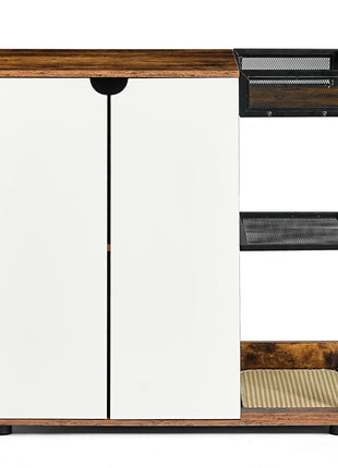 Litter Box Enclosure for 2 Cats.Cat Litter Box Furniture,Enclosed Cat Litter Boxes,Cat Furniture Cabinet,Rustic Brown