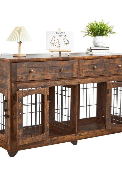 Dog Crate Furniture with Openable Partition