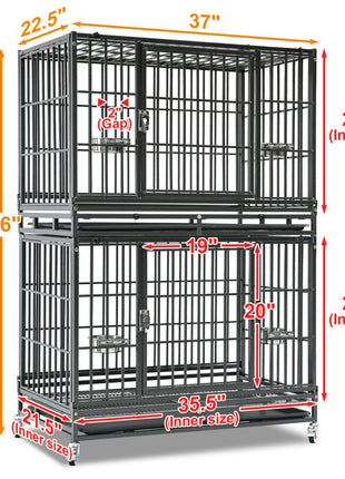 37" Stackable Heavy Duty Dog Crate 371D07