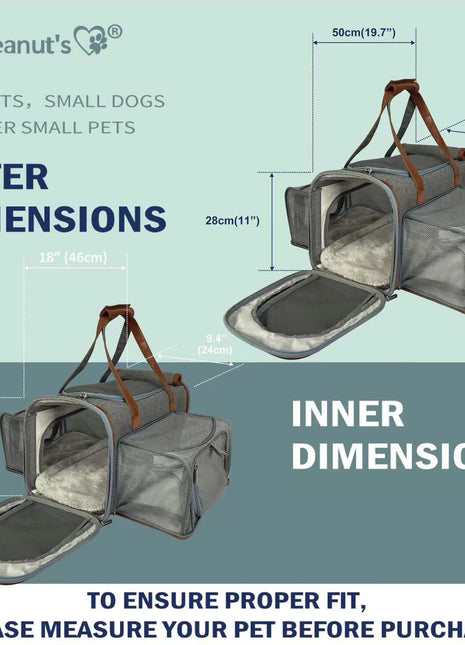 Mr. Peanut's Gold Series Big Apple XL Size Airline Compliant Double Expandable Pet Carrier