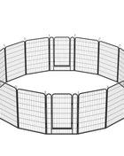 16 Panels Heavy-Duty Metal Playpen with Door, 39.37' H Dog Fence Pet Exercise Pen for Outdoor, Indoor