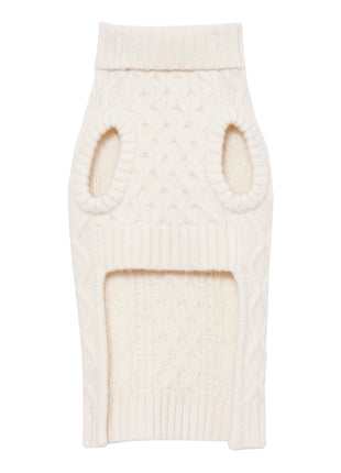 Nooee Pet Off White Wool Cable Sweater
