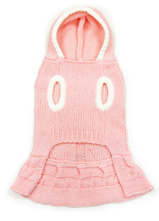 Cable Hoodie Sweater Dress