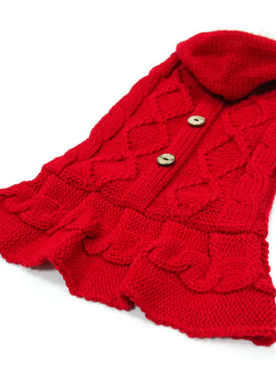 Cable Hoodie Sweater Dress