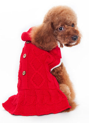 Cable Hoodie Sweater Dress