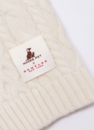 Nooee Pet Off White Wool Cable Sweater
