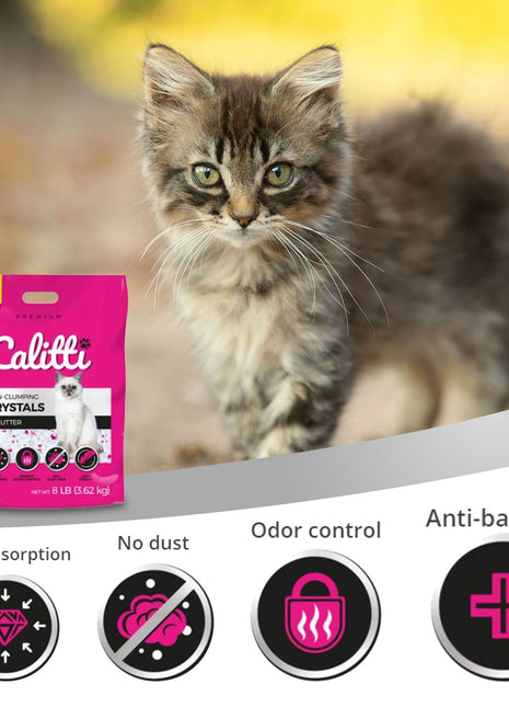 Calitti Non-Clumping Cat Litter Crystals with Silica Gel, 8 lbs