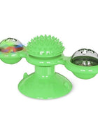 Cat Windmill Toy Funny Massage Rotatable Cat Toys With Catnip LED Ball Teeth Cleaning Pet Newest Windmill Cat Toy with LED and Catnip Ball Cat Turntable Teasing Interactive Toy with a Suction Cup Base Can be Cleaned Rotary Massage Tickle Anti-bite Toy
