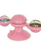 Cat Windmill Toy Funny Massage Rotatable Cat Toys With Catnip LED Ball Teeth Cleaning Pet Newest Windmill Cat Toy with LED and Catnip Ball Cat Turntable Teasing Interactive Toy with a Suction Cup Base Can be Cleaned Rotary Massage Tickle Anti-bite Toy