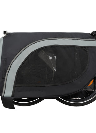 Large Folding Bike Trailer for Dogs – 66LB Capacity All-Terrain Pet Carrier, Durable Steel Frame for Cycling, Jogging, Camping & Outdoor Adventures, Black- Gray
