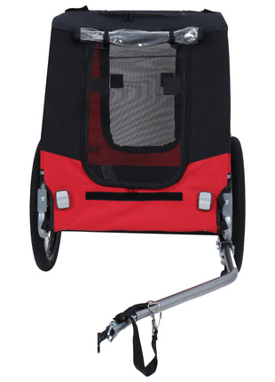 Large Folding Bike Trailer for Dogs – 66LB Capacity All-Terrain Pet Carrier, Durable Steel Frame for Cycling, Jogging, Camping & Outdoor Adventures, Black- Red