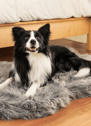 PupRug by Paw.com® Faux Fur Orthopedic Dog Bed - Curve Charcoal Grey