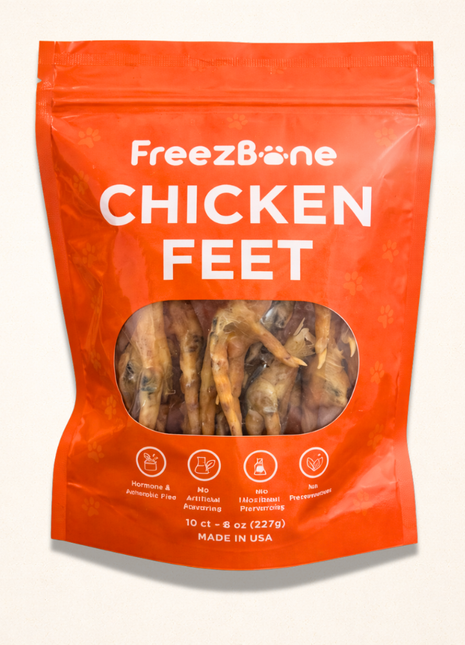Freezbone Whole Chicken Feet Dental Treats for Dogs - Human Grade - Single Ingredient